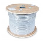 CNS kabel U/FTP, Cat6, drát, PVC, cievka 305m - šedá